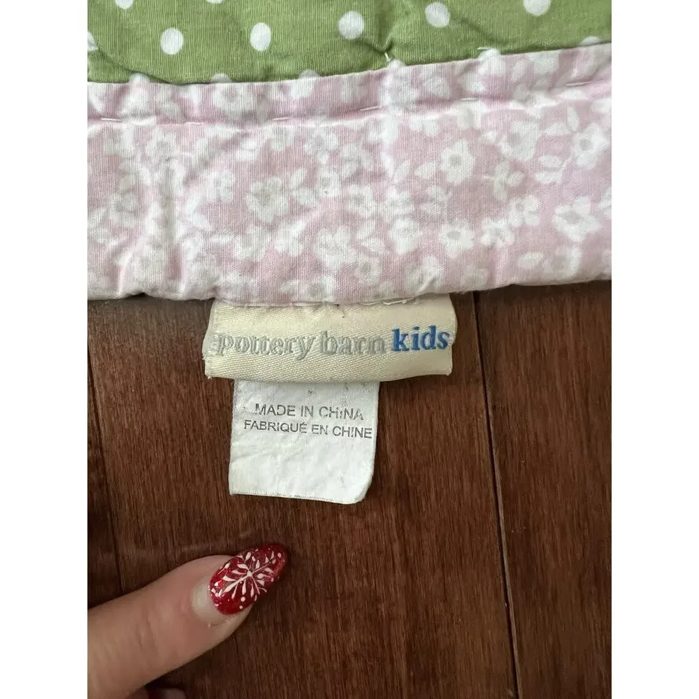 Pottery Barn Kids Quilted‎ Cotton Blanket Comforter Birds Butterflies 48